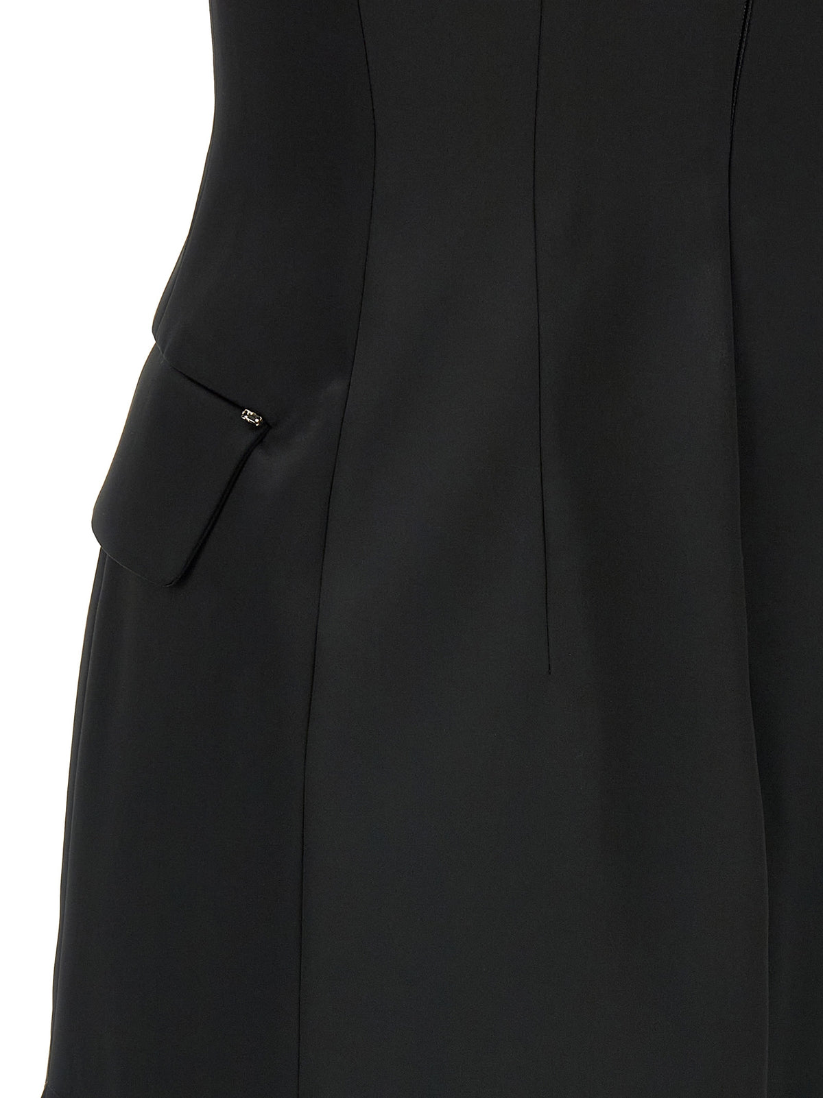 Sportmax Schwarzes Midi-Kleid aus Acetat