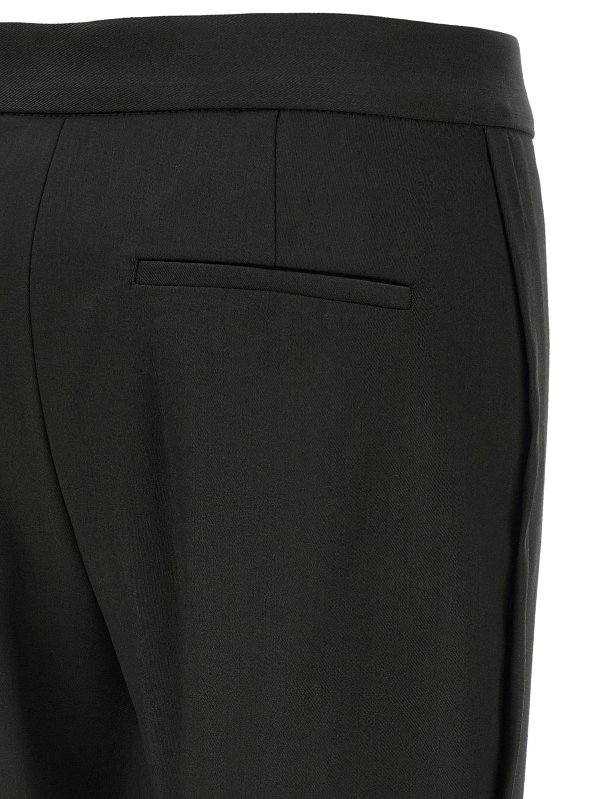 Sportmax Schwarze Hose aus reiner Schurwolle mit ausgestelltem Bein