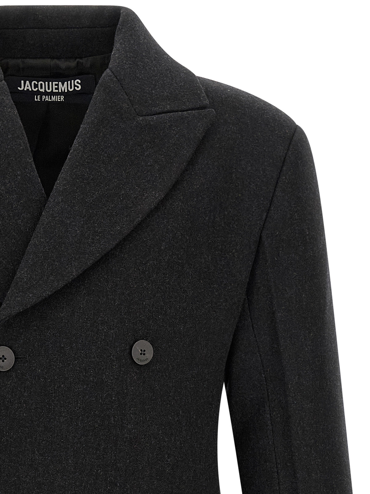 Jacquemus Grauer Wollmantel aus reiner Schurwolle