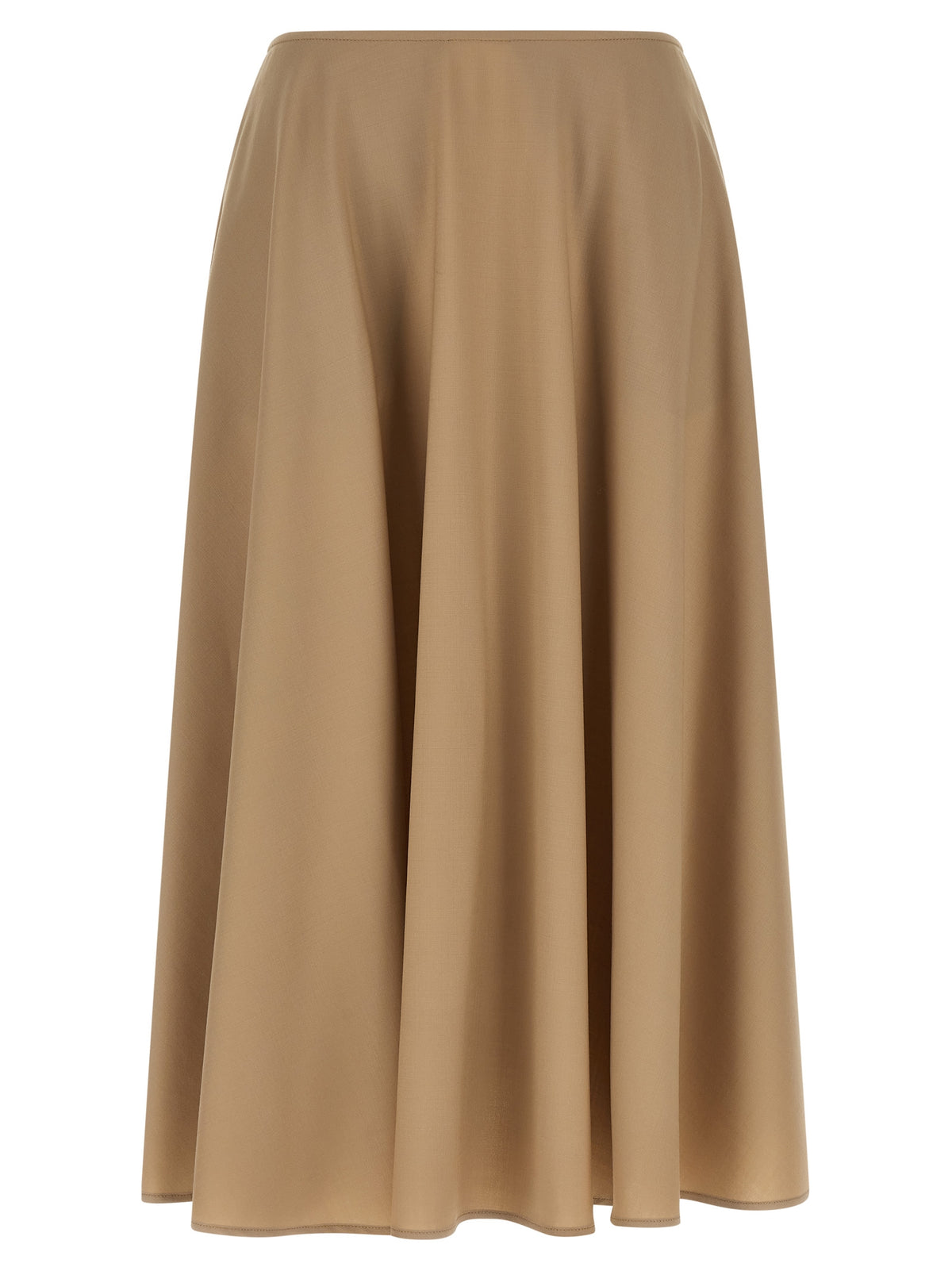 Moschino Midi-Rock aus reiner Schurwolle in Beige