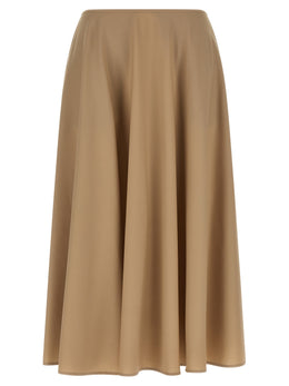 Moschino Midi-Rock aus reiner Schurwolle in Beige