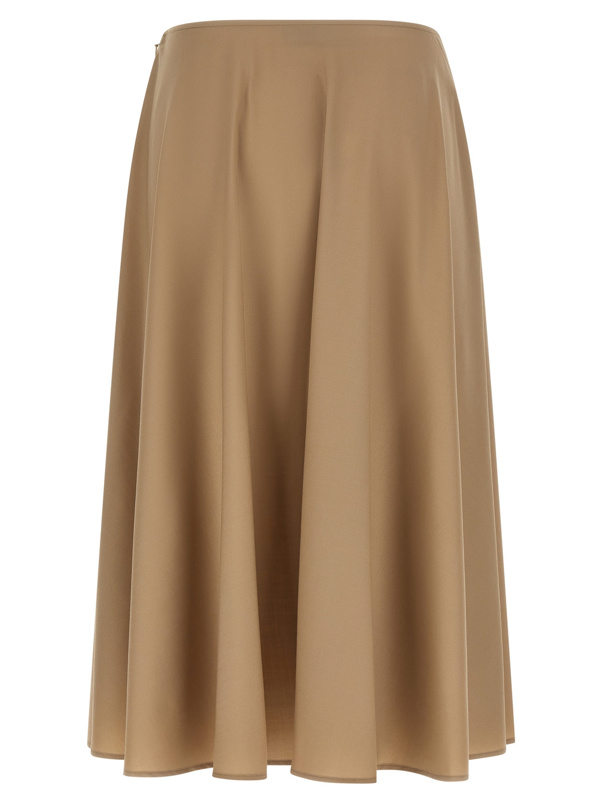 Moschino Midi-Rock aus reiner Schurwolle in Beige