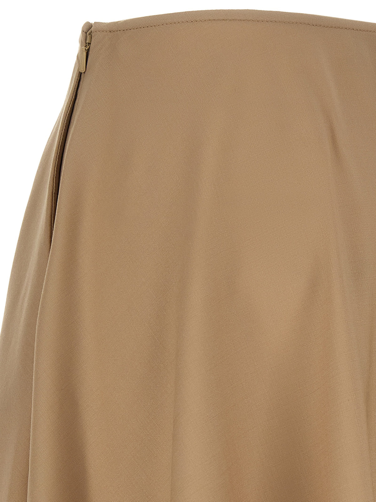 Moschino Midi-Rock aus reiner Schurwolle in Beige