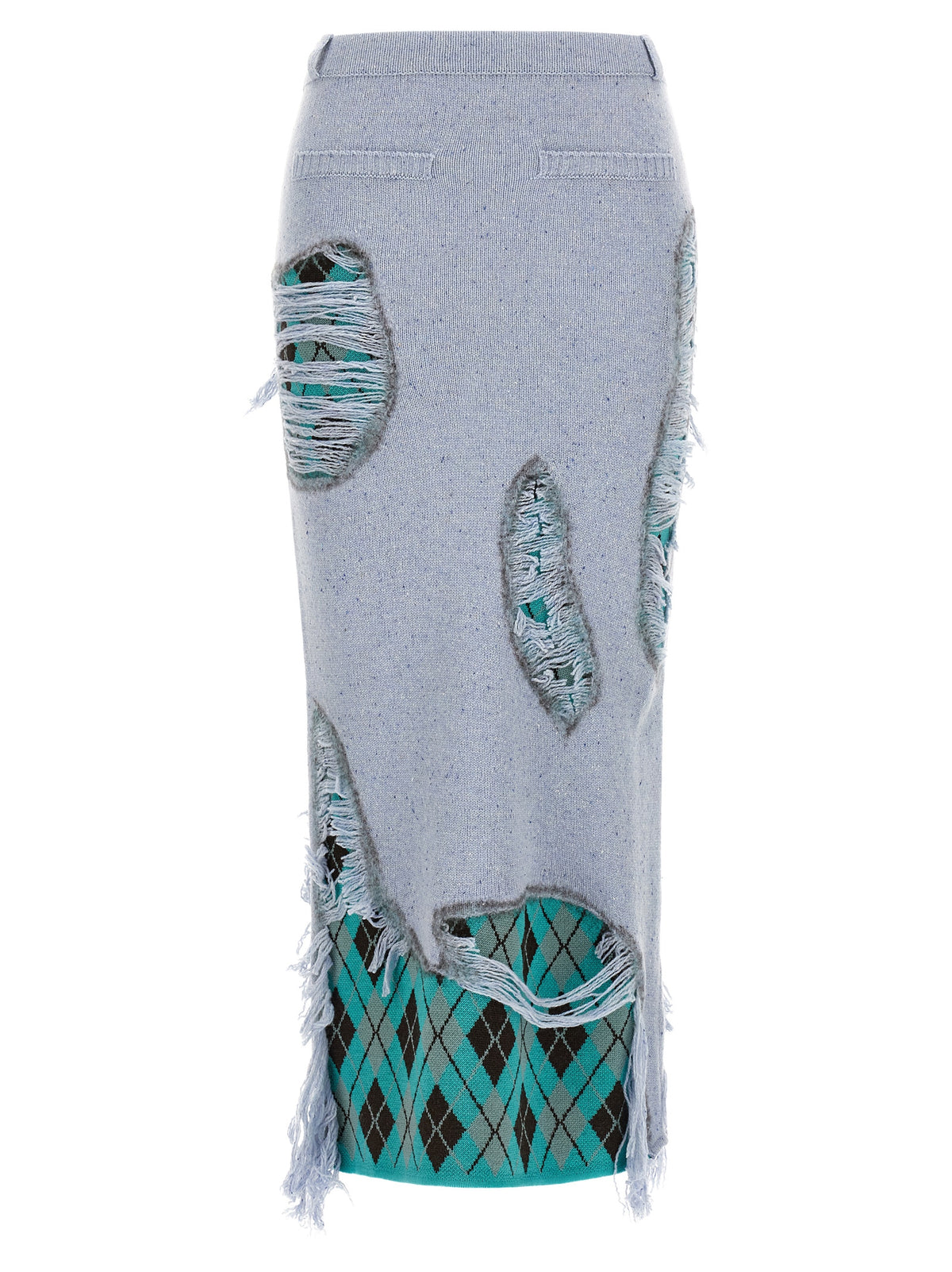 Moschino Blaue Midiröck aus Wolle