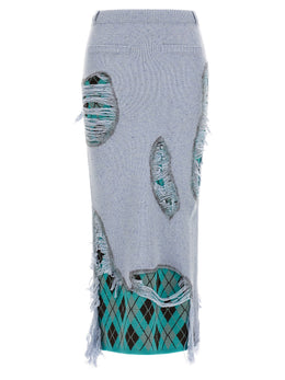Moschino Blaue Midiröck aus Wolle