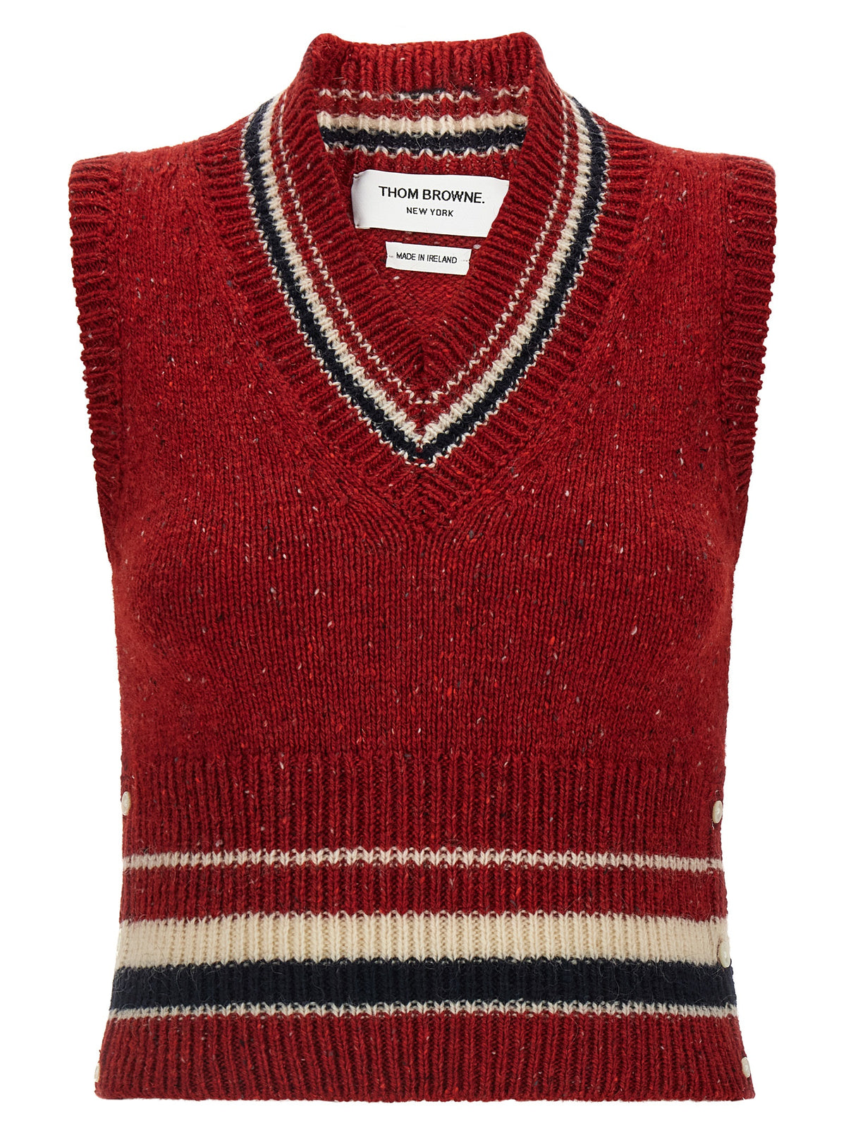 Thom Browne Rotes ärmelloses Woll-Sakko