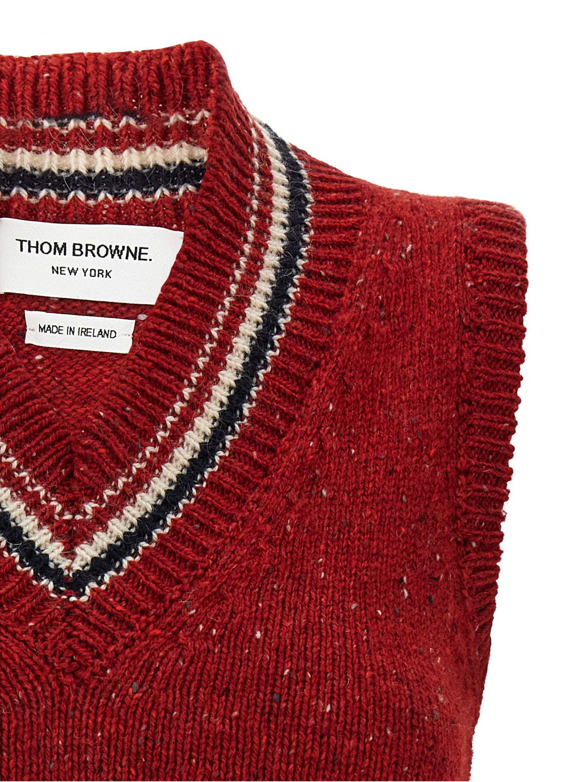 Thom Browne Rotes ärmelloses Woll-Sakko