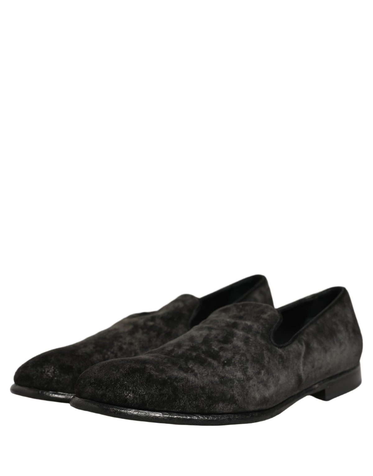 Dolce & Gabbana Schwarze Mokassins aus Wildleder, zum Hineinschlüpfen, Herrenschuhe