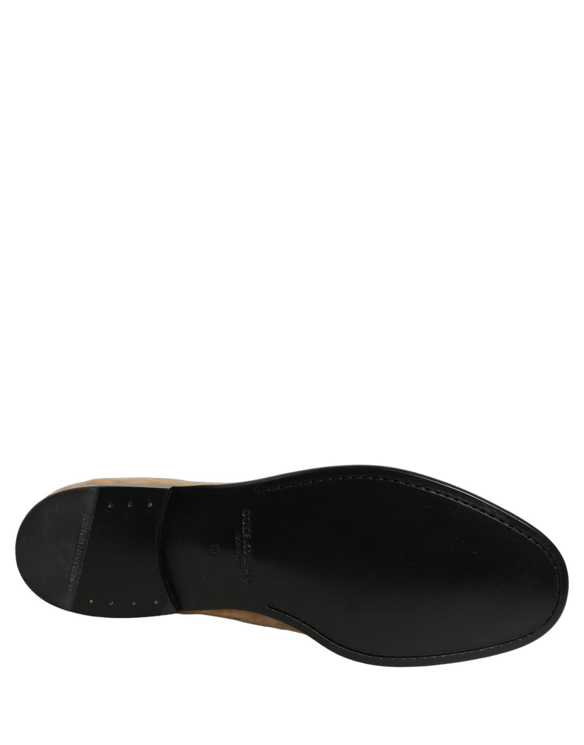 Dolce & Gabbana Beige Wildleder Slipper Loafer Schuhe