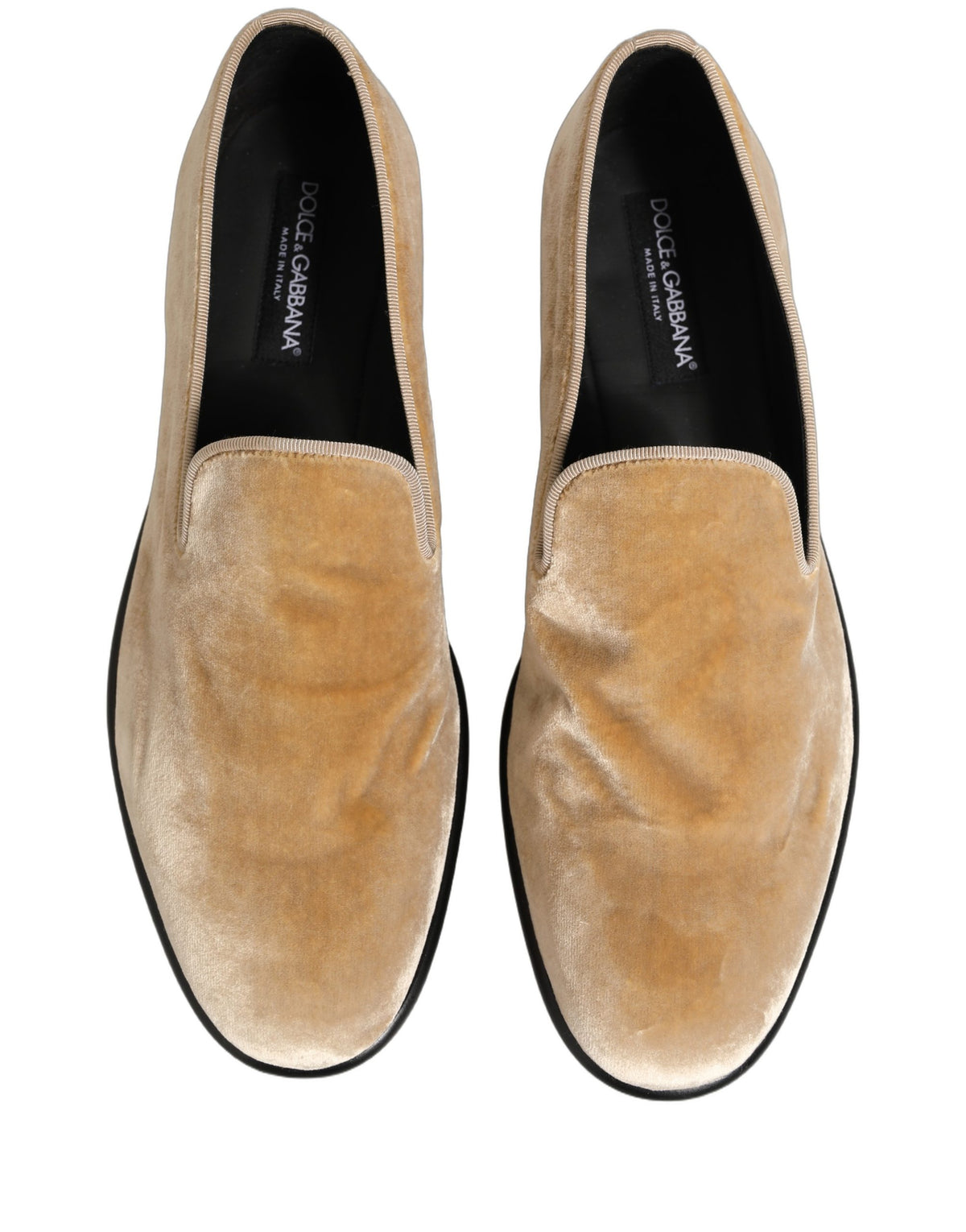 Dolce & Gabbana Beige Wildleder Slipper Loafer Schuhe