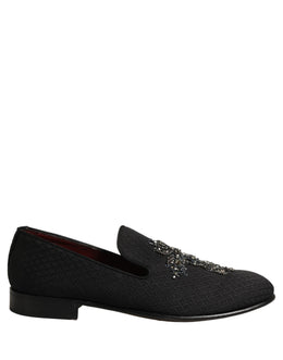 Dolce & Gabbana Schwarze Wildleder Mokassins mit Kreuz-Applikation