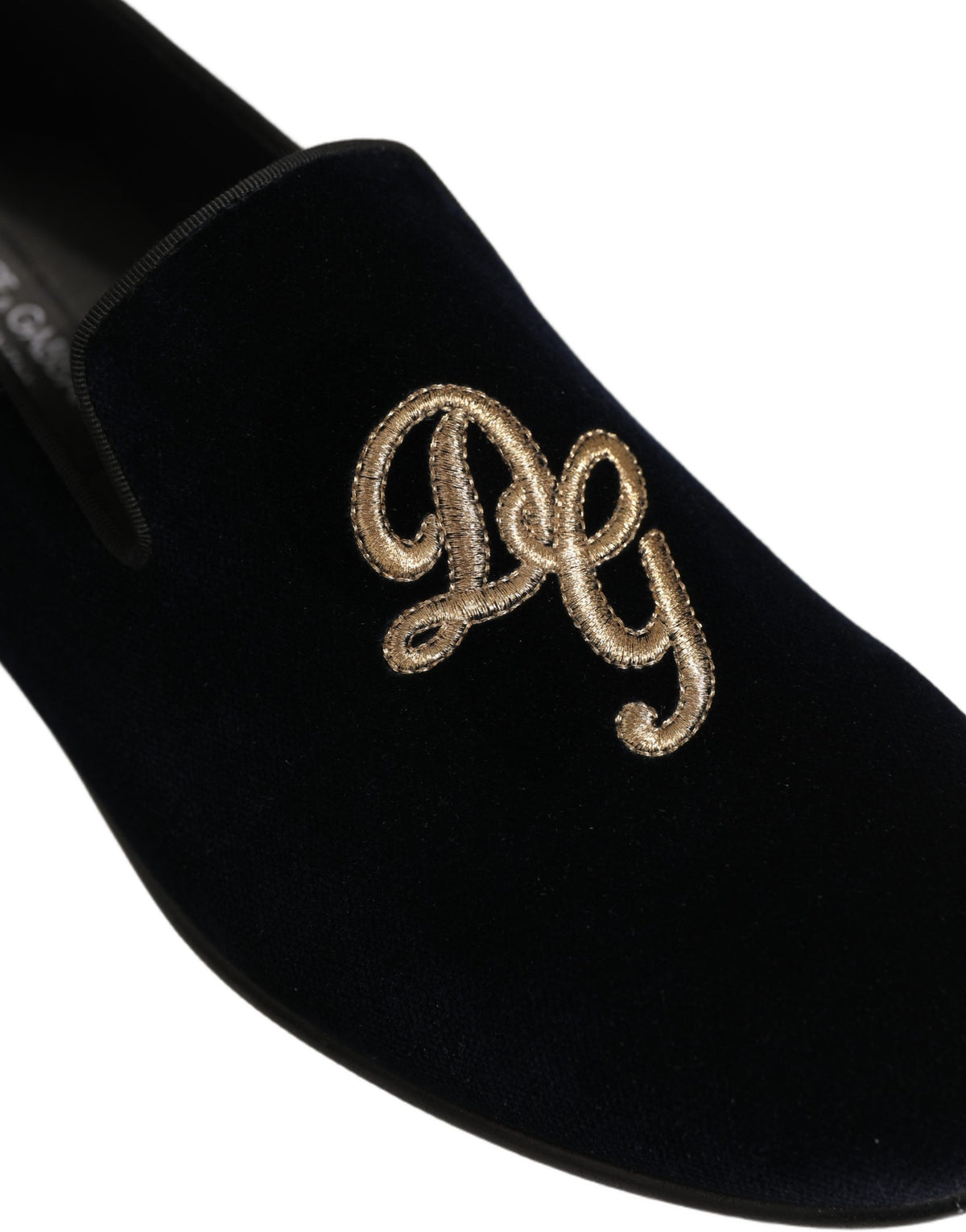 Dolce & Gabbana Schwarze Slipper aus Wildleder mit DG-Logo für Herren