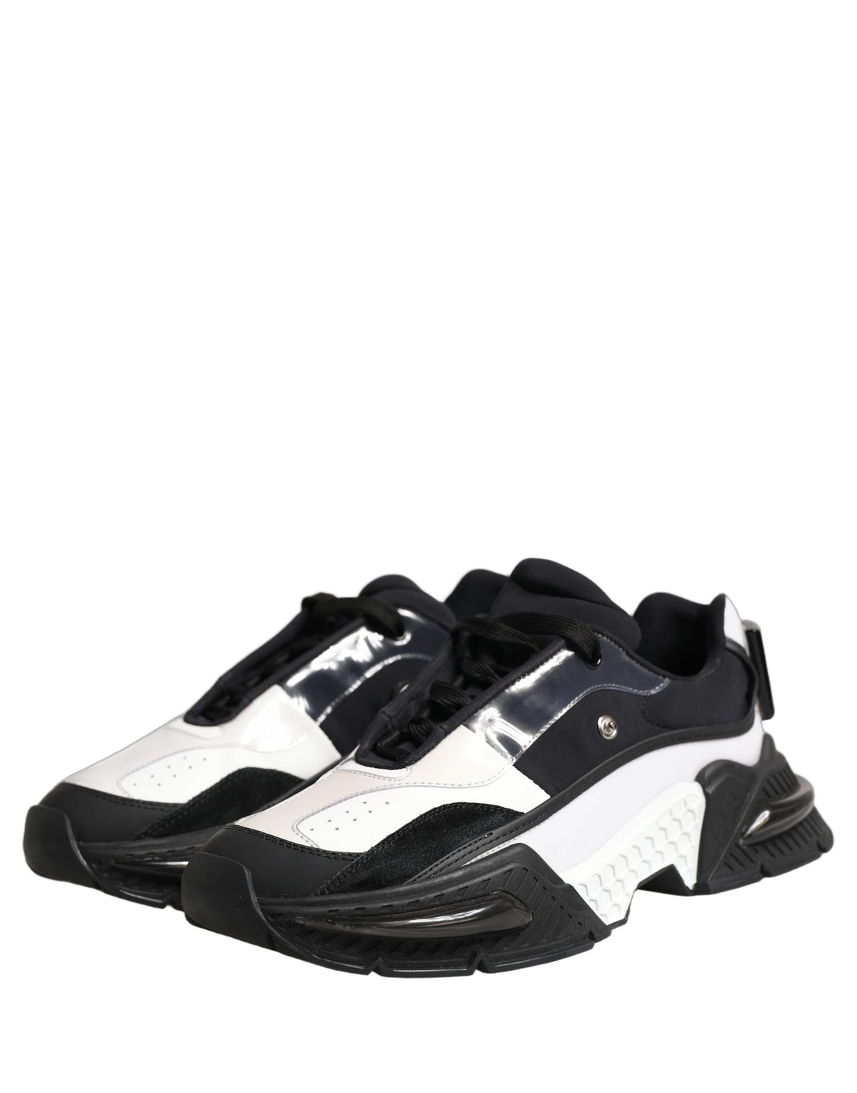 Dolce & Gabbana Weiße Schwarze Logo Airmaster Herren Sneaker Schuhe