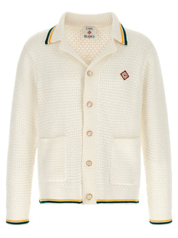 Casablanca Weißer Strickcardigan aus Baumwolle