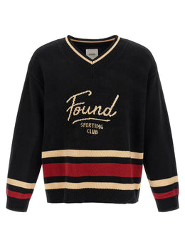 FOUND Schwarzer Baumwollcardigan
