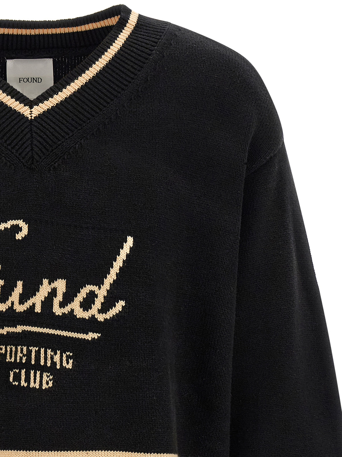 FOUND Schwarzer Baumwollcardigan