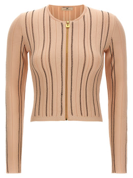 Elisabetta Franchi Mehrfarbige Strickjacke aus Viskose