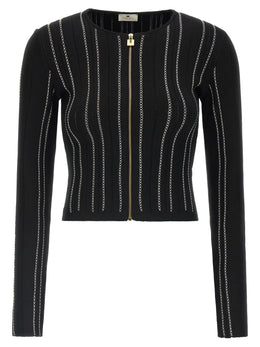 Elisabetta Franchi Schwarzer Cardigan aus Viskose
