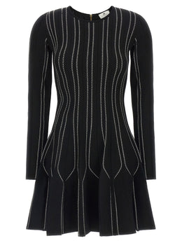 Elisabetta Franchi Schwarzes Viskose-Kurzkleid