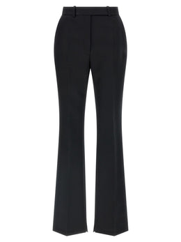 Elisabetta Franchi Schwarze Hose aus reiner Schurwolle mit ausgestelltem Bein