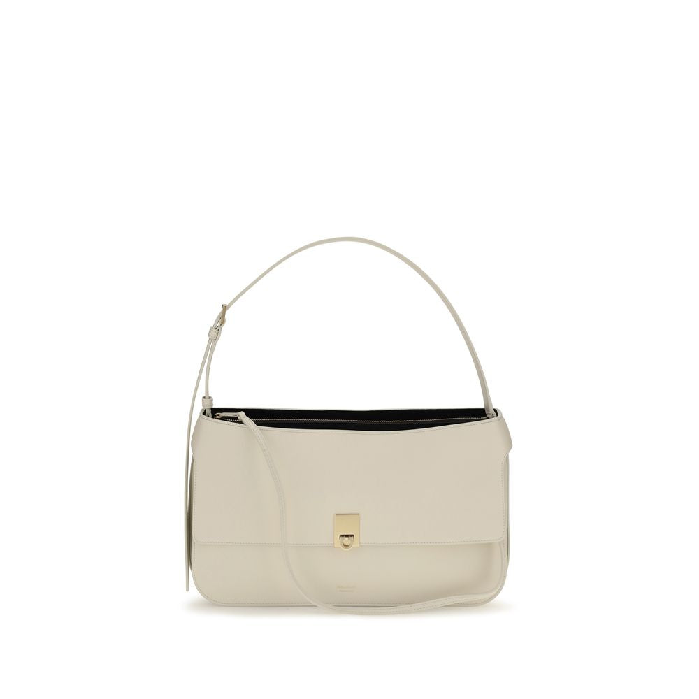 Ferragamo Beige Kalbsleder Bos Taurus Schultertasche