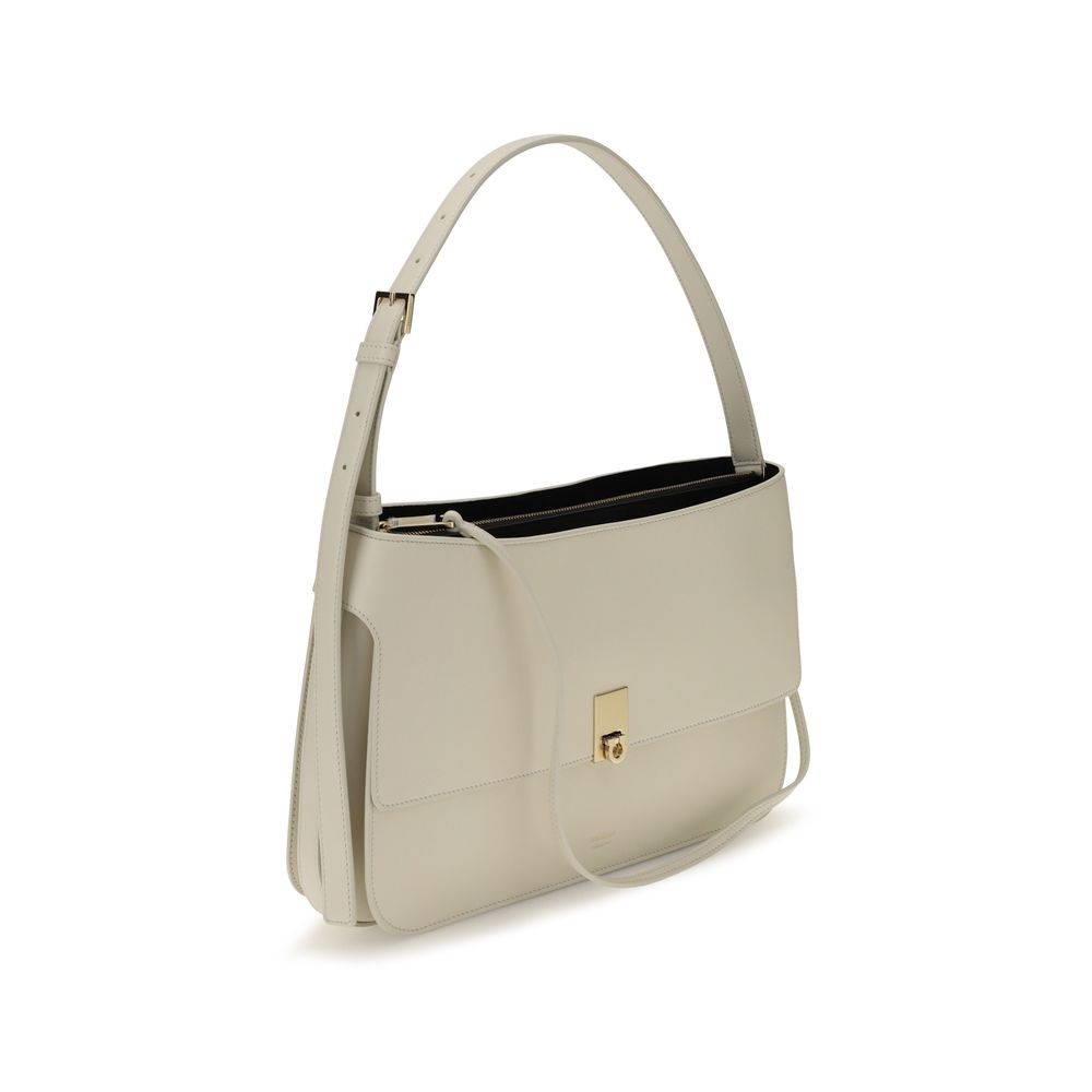 Ferragamo Beige Kalbsleder Bos Taurus Schultertasche