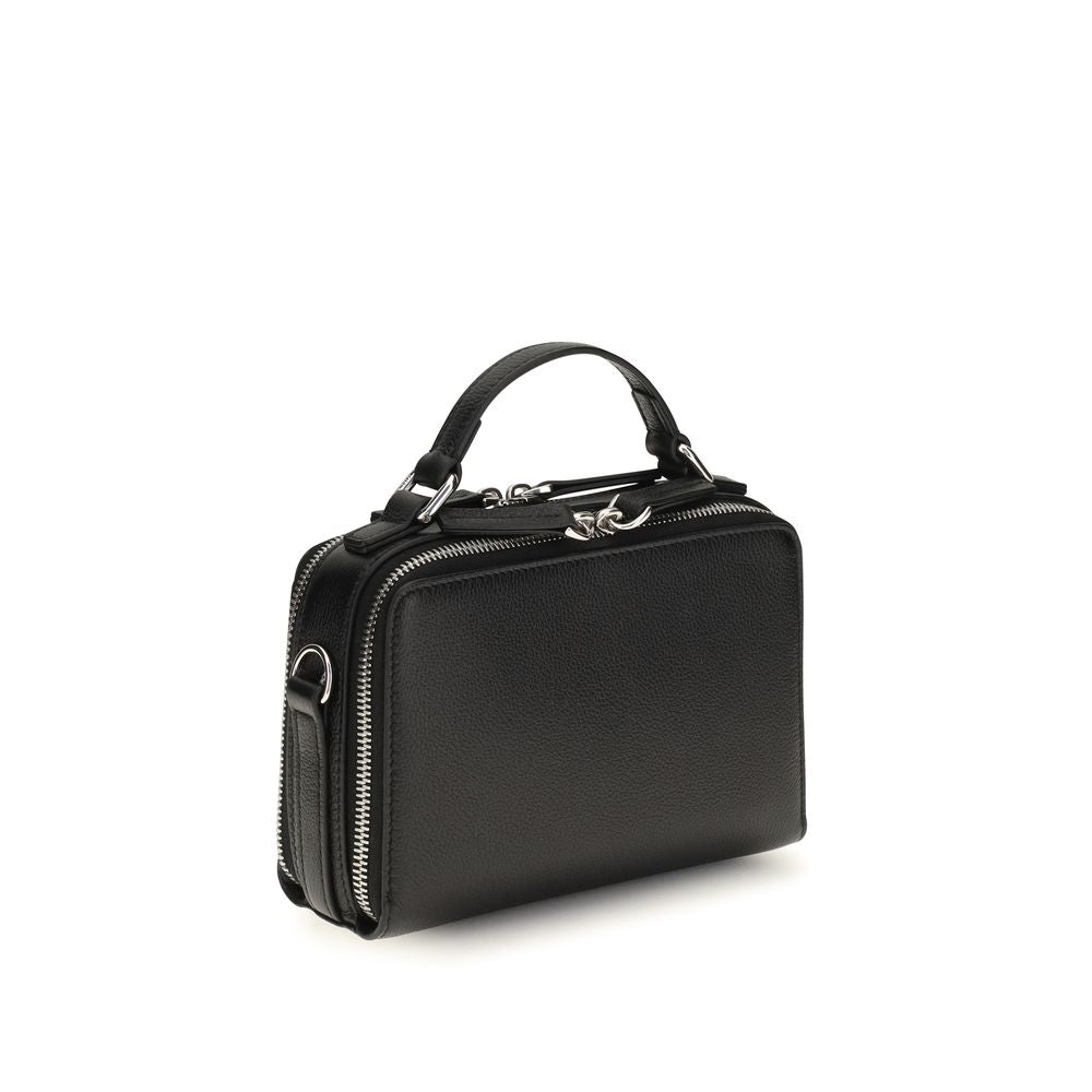 Fendi Schwarze Bos Taurus Kalbsleder Schultertasche