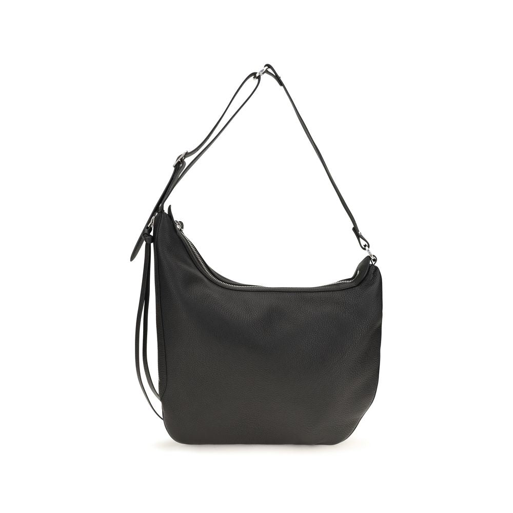 Fendi Schwarze Bos Taurus Kalbsleder Schultertasche