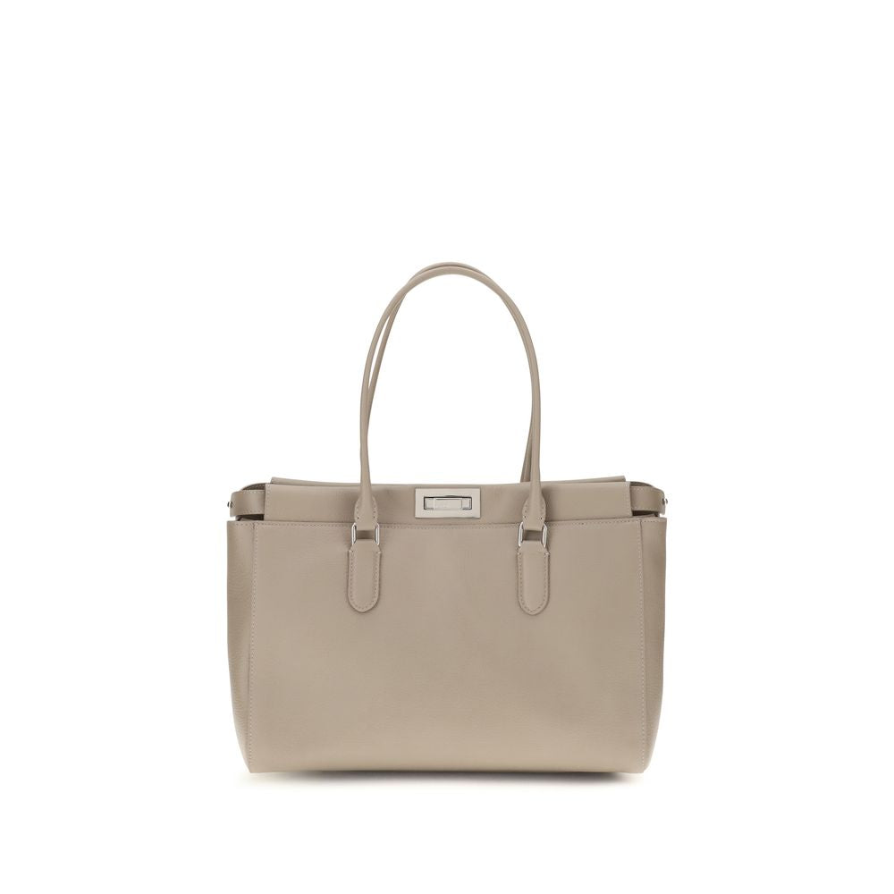Fendi Beige Kalbsleder Bos Taurus Schultertasche