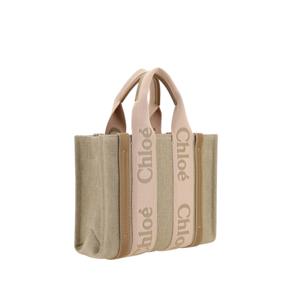 Chloé Beige Leinen Handtasche