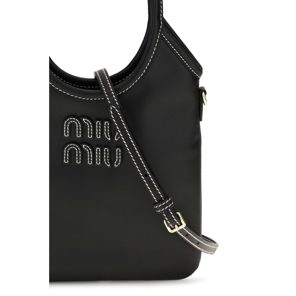 Miu Miu Schwarze Kalbsleder Bos Taurus Handtasche