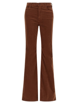 Mother Denim Braune Baumwollhose mit ausgestelltem Bein