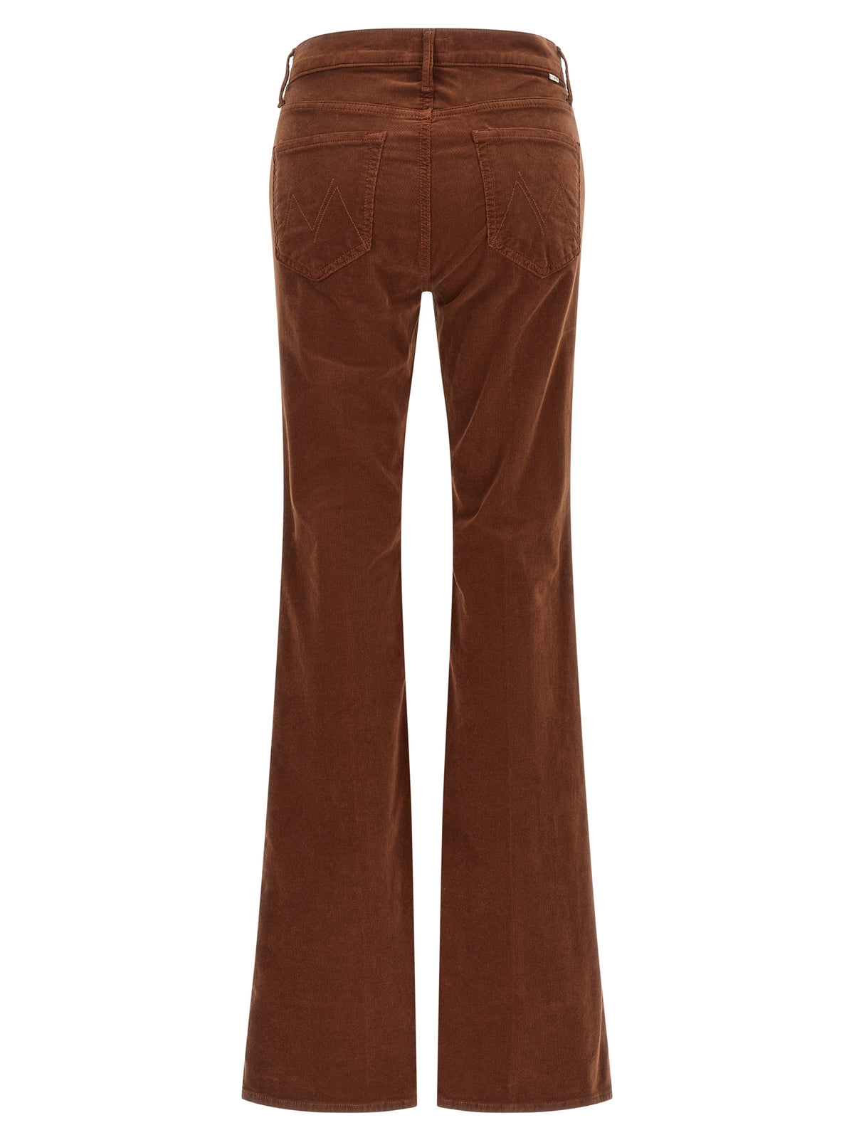 Mother Denim Braune Baumwollhose mit ausgestelltem Bein