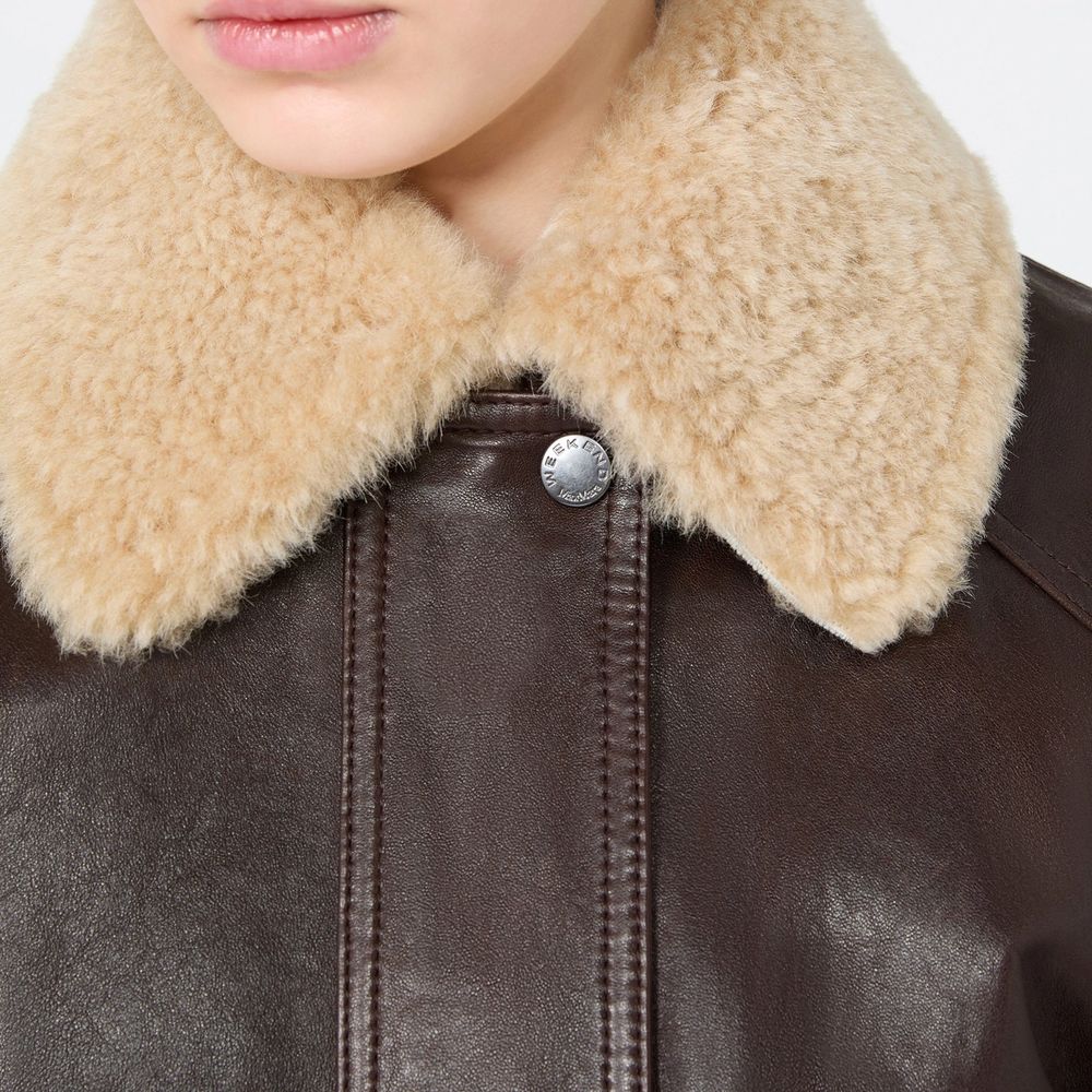 Max Mara Brauner Lammleder-Bomber