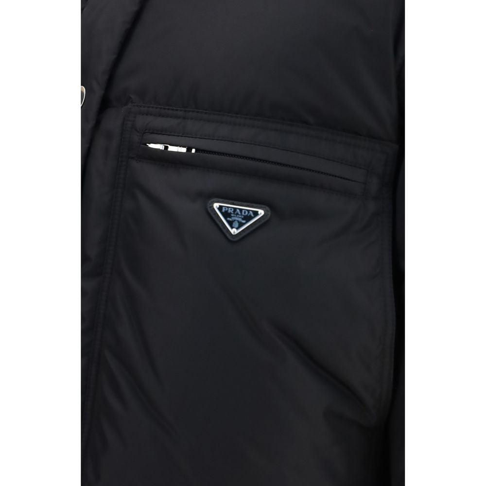 Prada Schwarze Daunenjacke aus Gänsedaunen, durchgehend