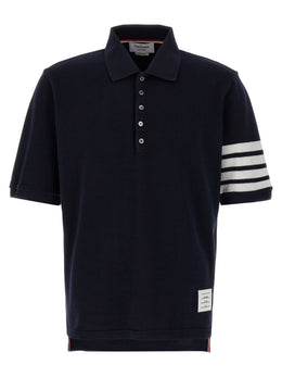 Thom Browne Blaues Baumwoll-Polohemd