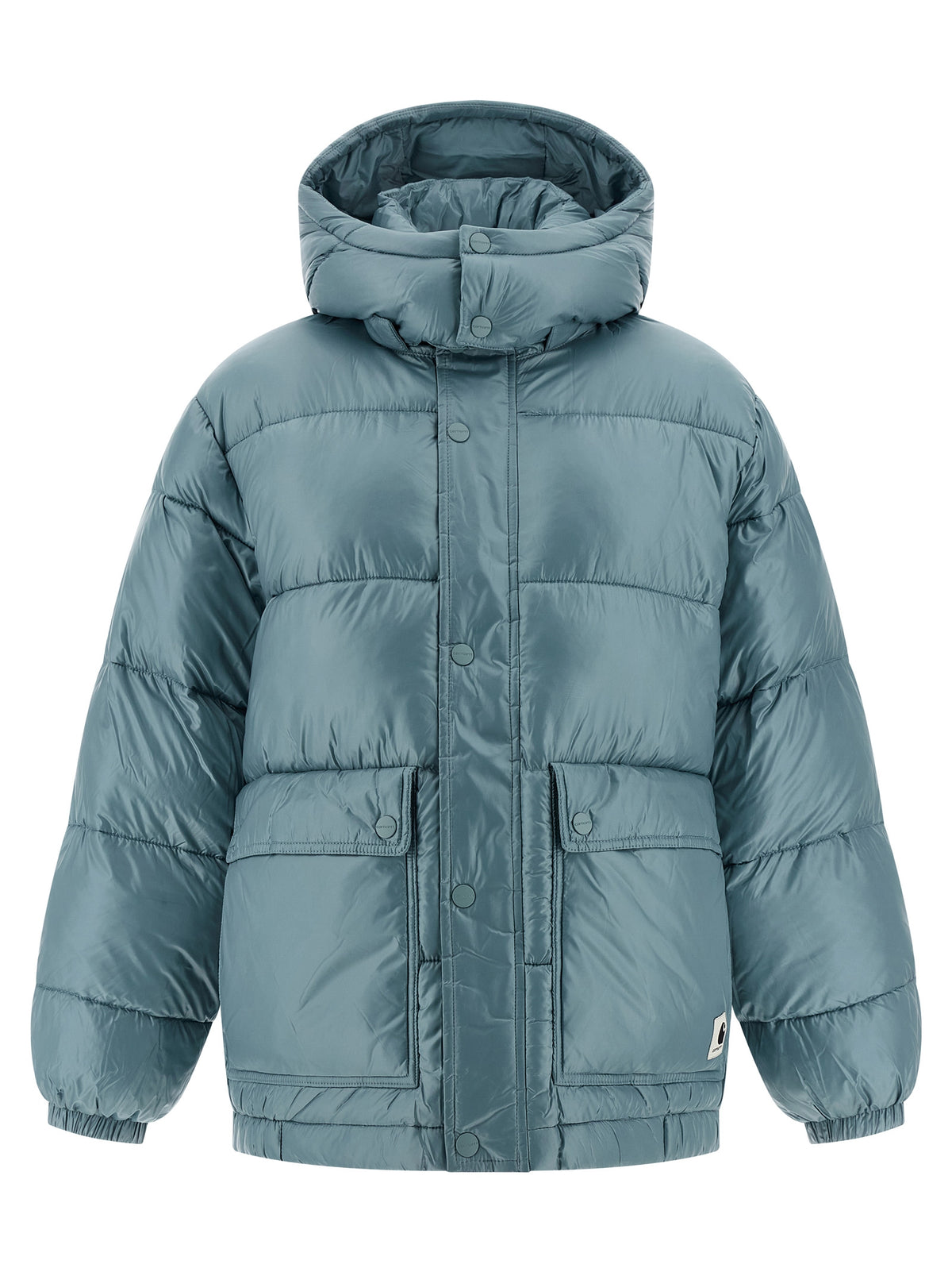 Carhartt Wip Blaue Polyester-Jacke in voller Länge