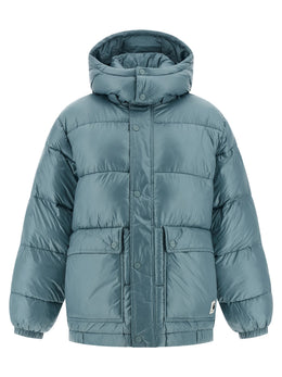 Carhartt Wip Blaue Polyester-Jacke in voller Länge