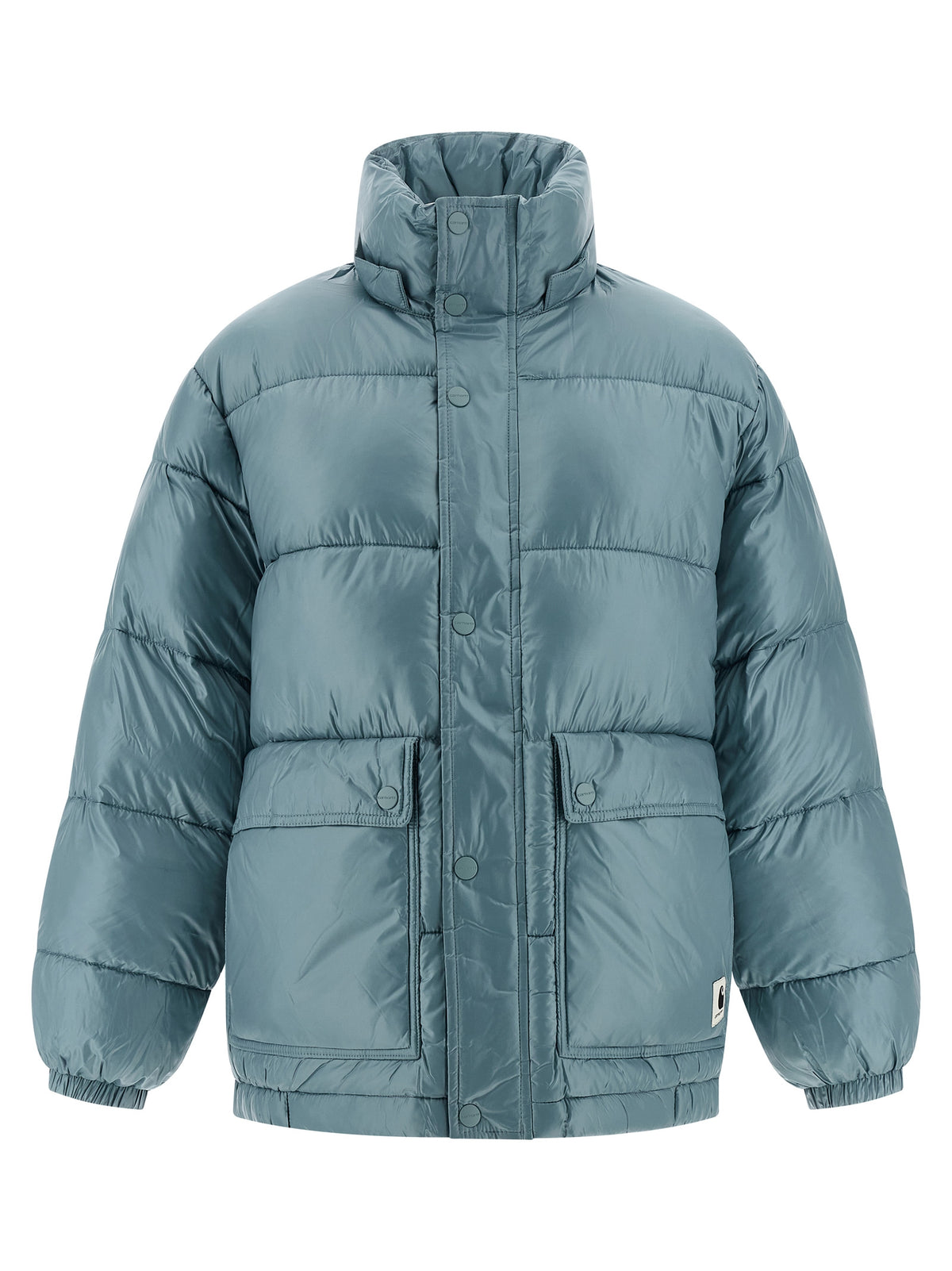 Carhartt Wip Blaue Polyester-Jacke in voller Länge