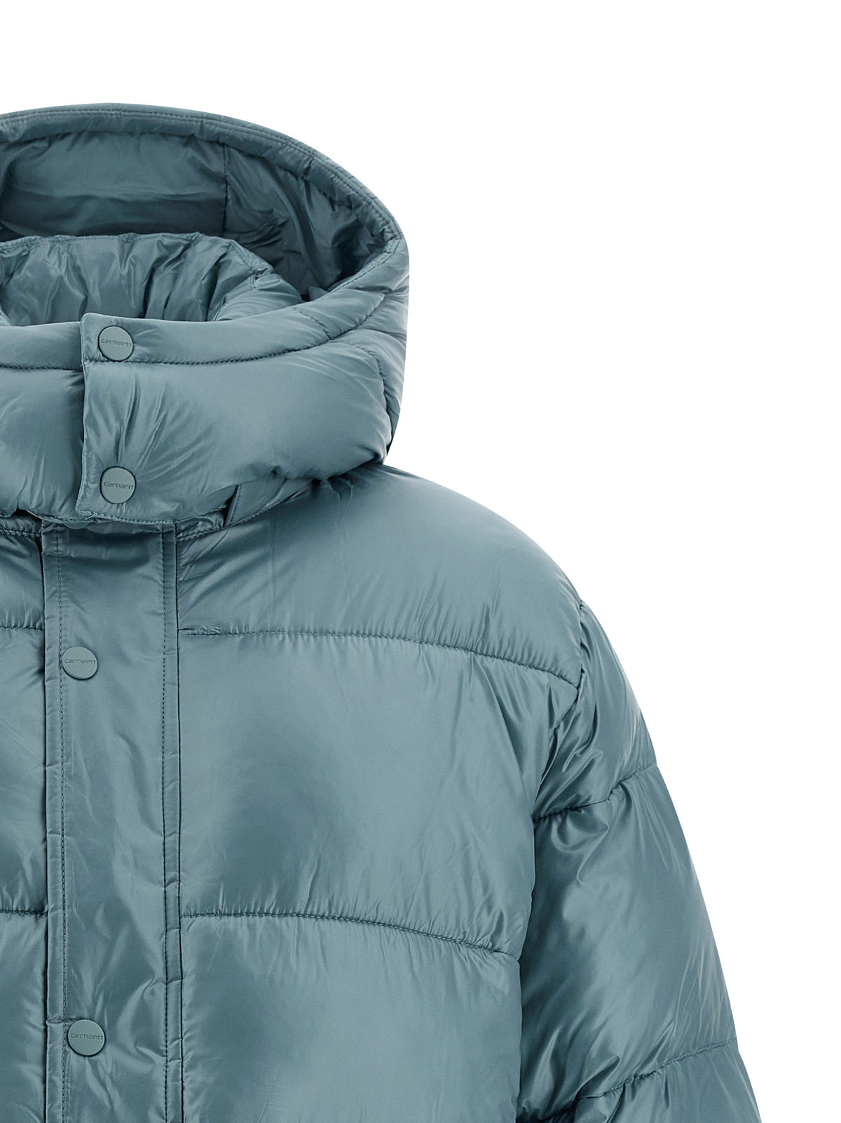 Carhartt Wip Blaue Polyester-Jacke in voller Länge
