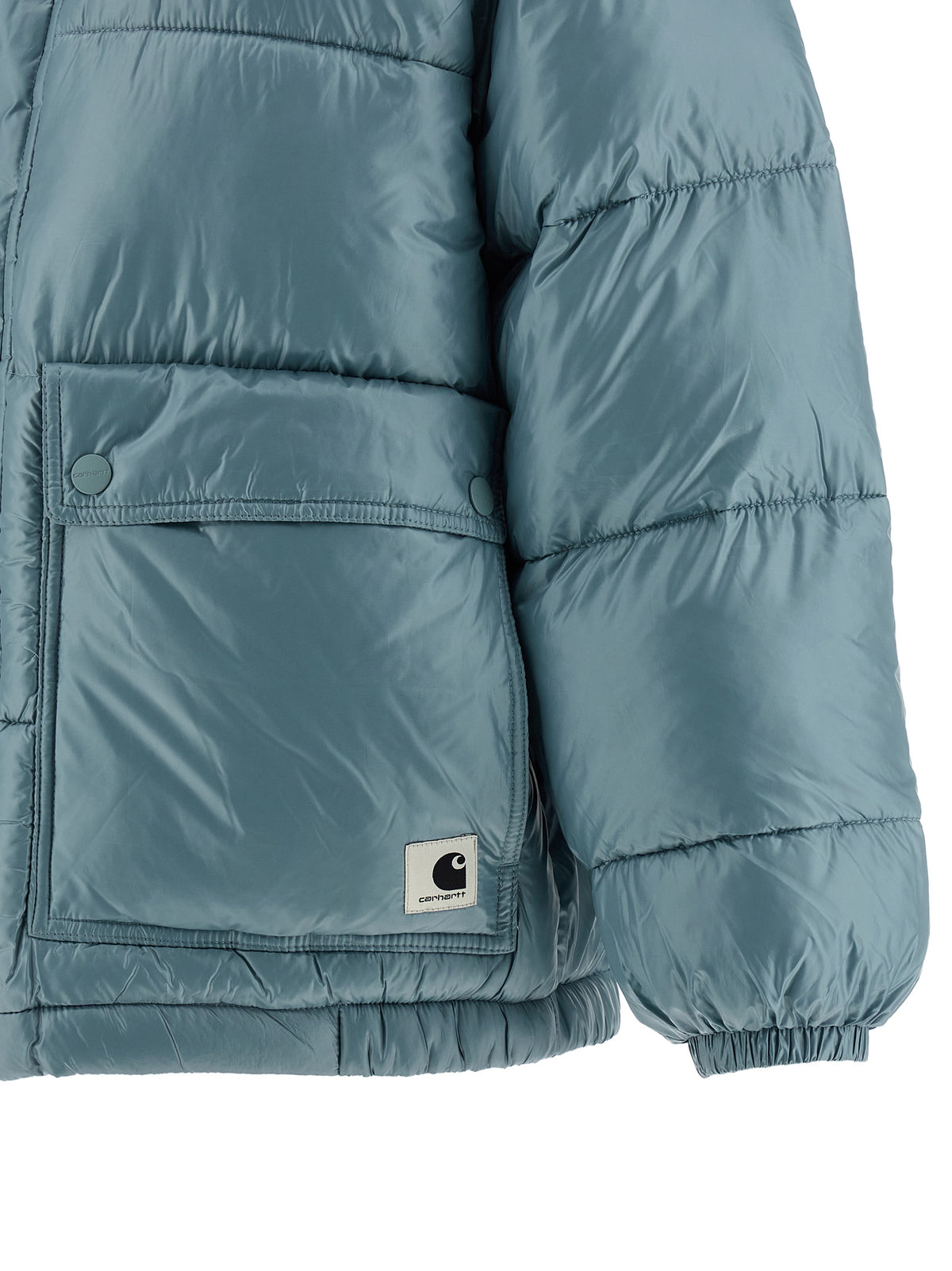 Carhartt Wip Blaue Polyester-Jacke in voller Länge