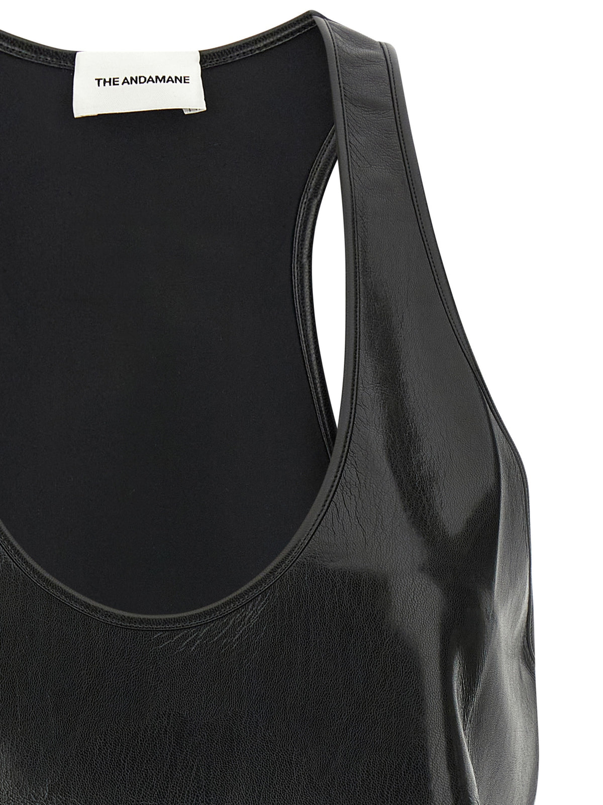 The Andamane Ärmelloses schwarzes T-Shirt aus Polyester