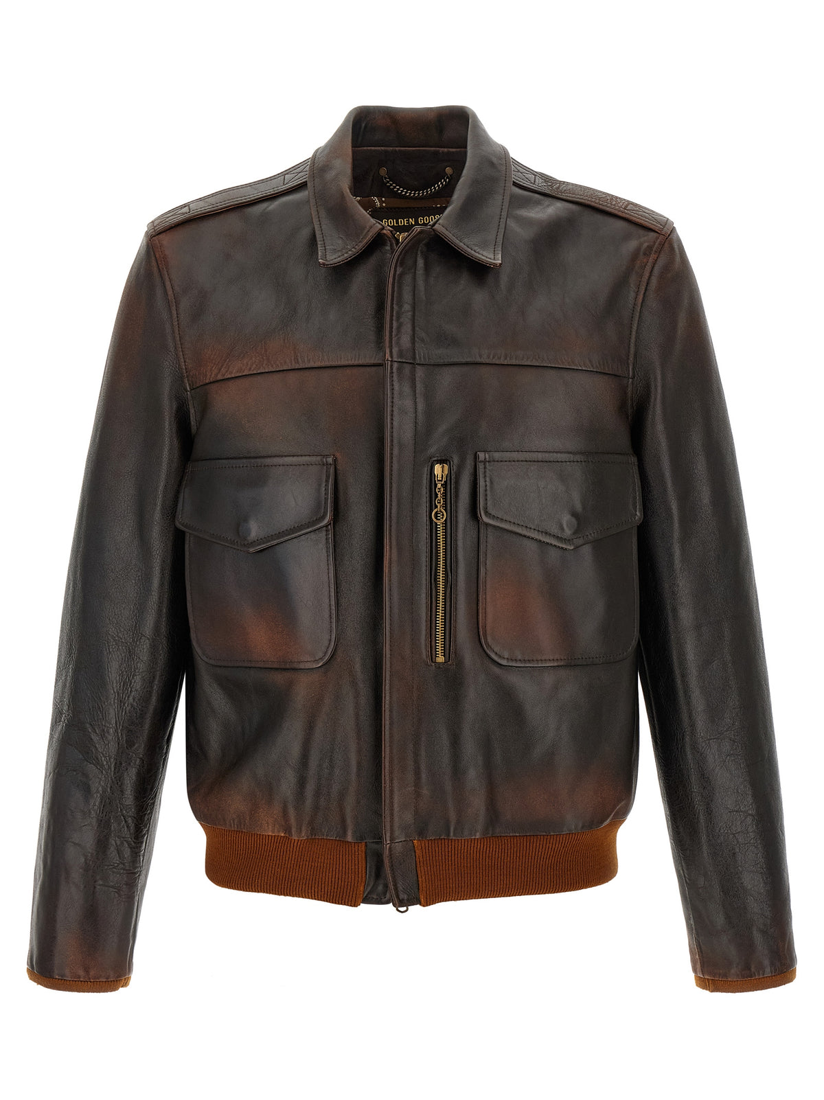 Golden Goose Braune Lederjacke aus Rindsleder