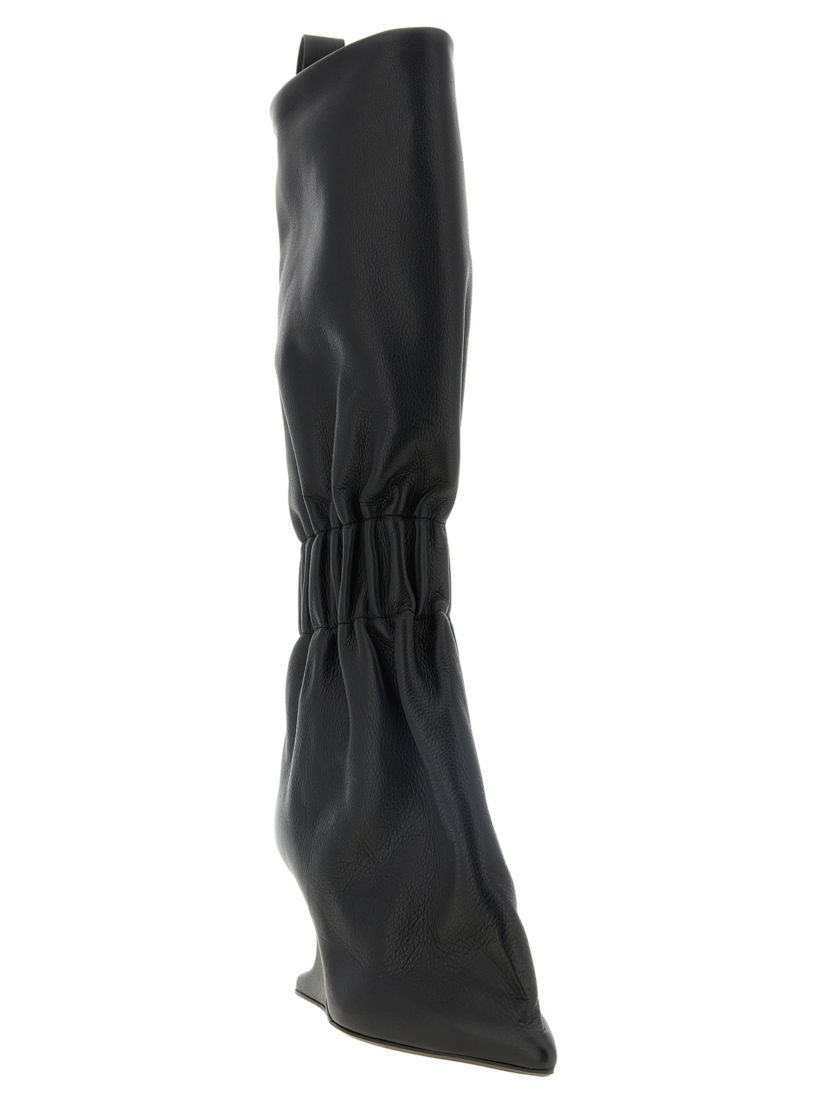 Rick Owens Schwarzes Kalbsleder Over-the-Knee