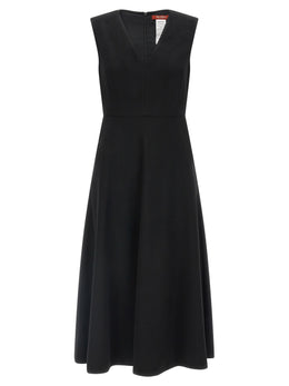Max Mara Schwarzes Woll-Midikleid