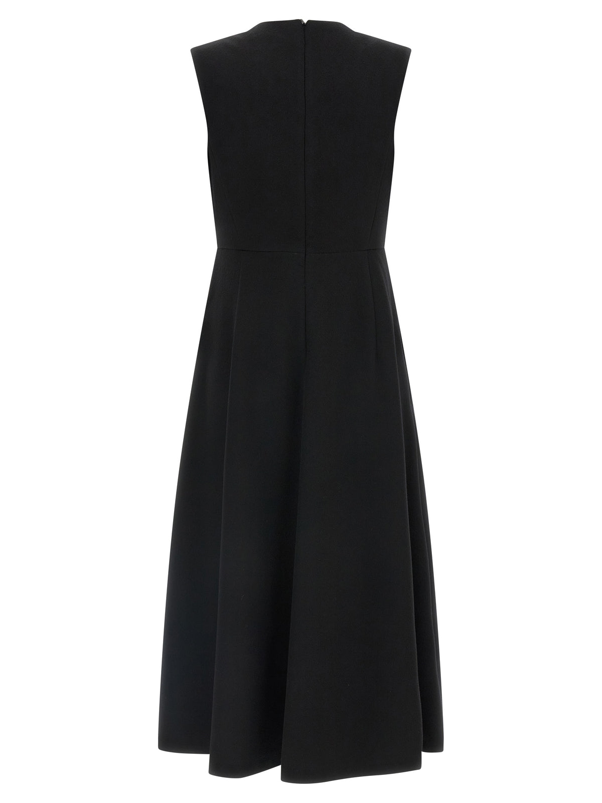 Max Mara Schwarzes Woll-Midikleid