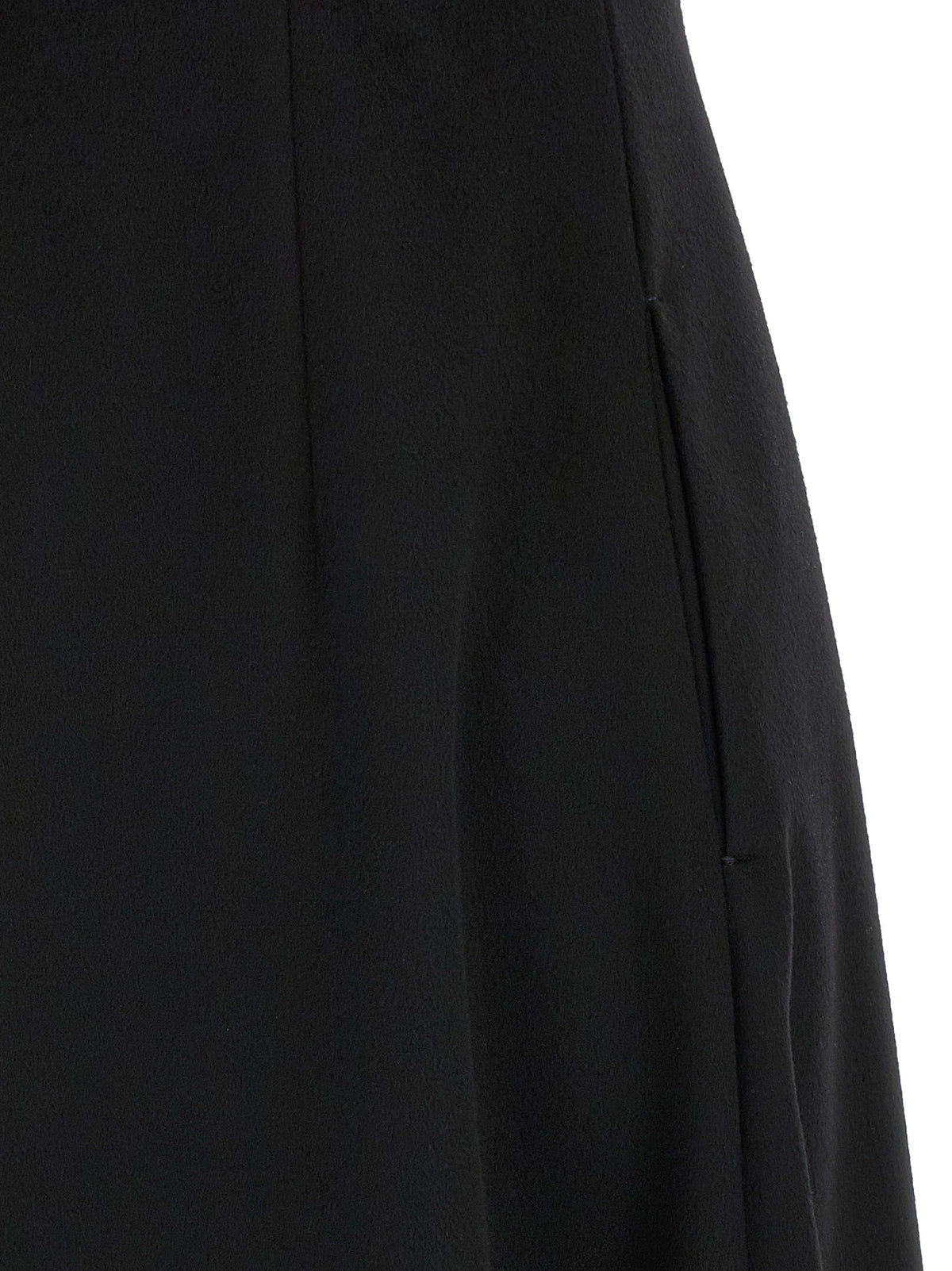 Max Mara Schwarzes Woll-Midikleid