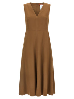 Max Mara Braunes Woll-Midikleid