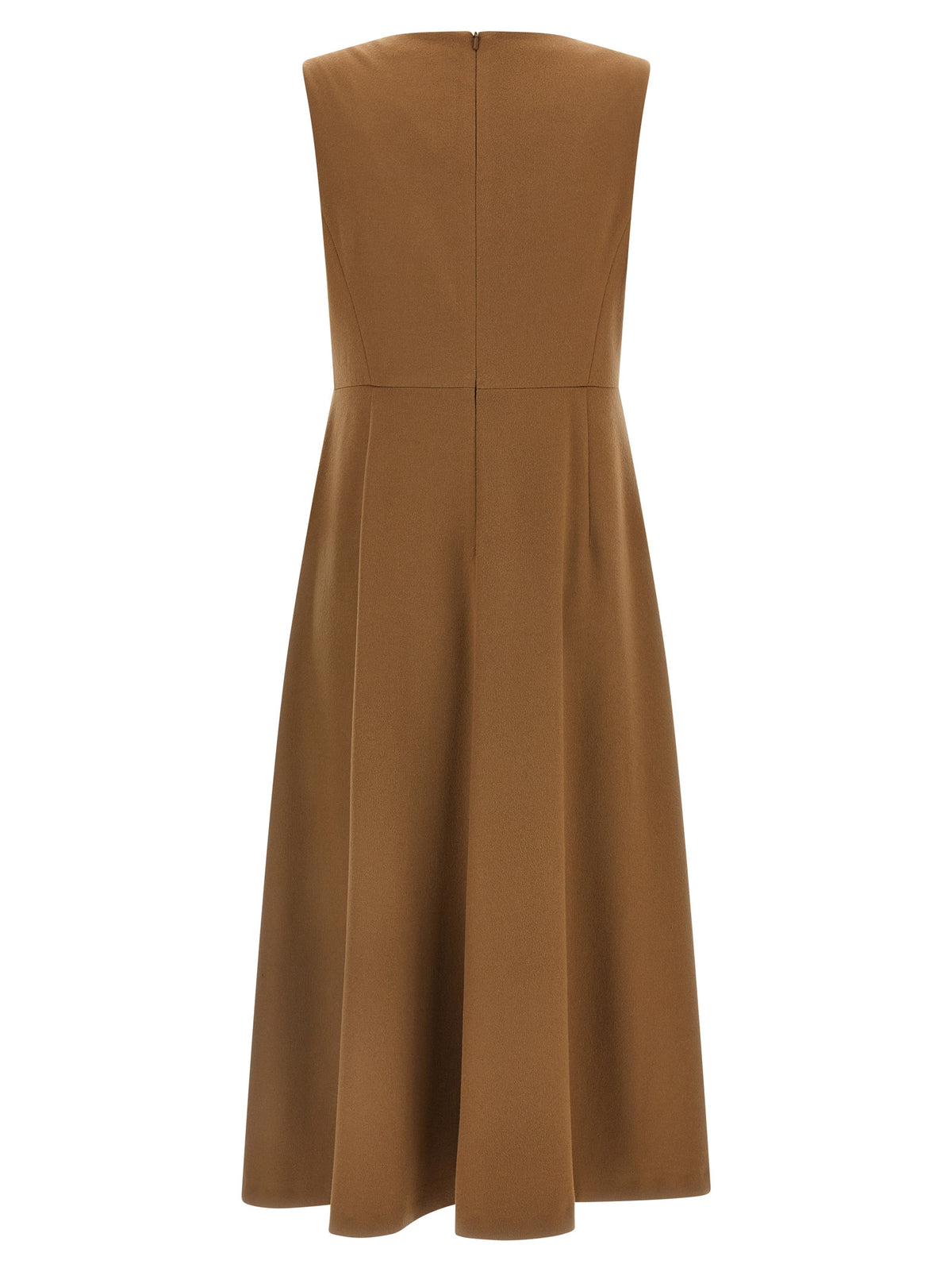 Max Mara Braunes Woll-Midikleid
