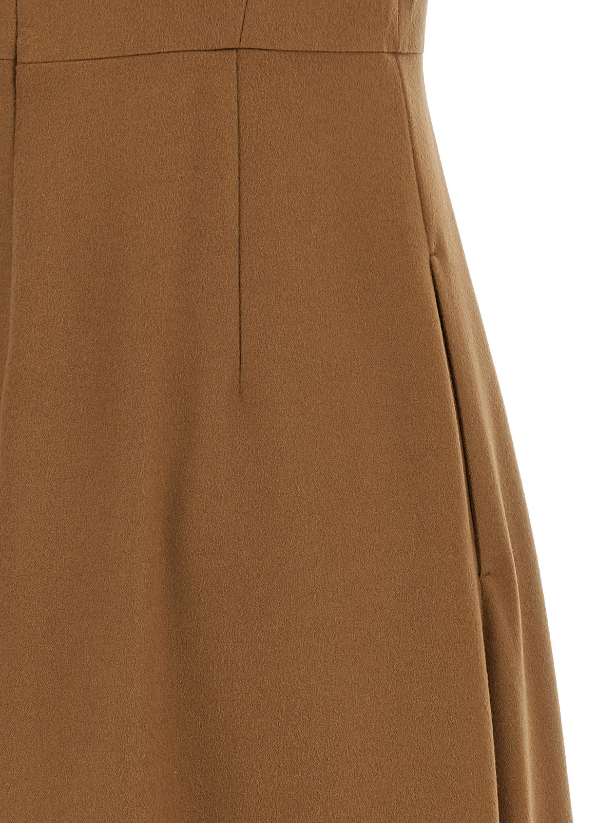 Max Mara Braunes Woll-Midikleid